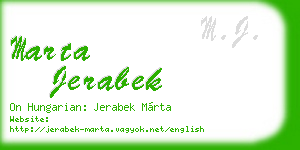marta jerabek business card